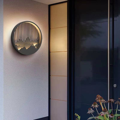 Modern Landscape Round LED Outdoor Waterproof Wall Sconce Lamp
