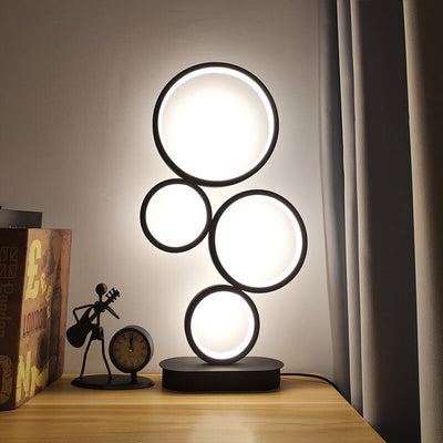 Minimalist 4-Circle Ring LED Table Lamp