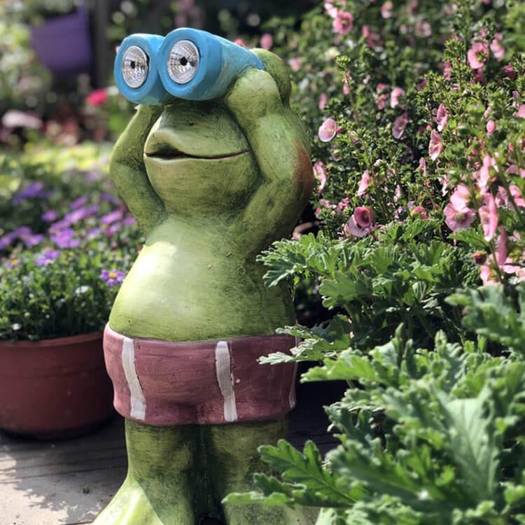 Garden Statue Solar Frog Resin Outdoor Waterproof Decorative Night Light