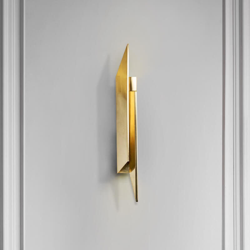 Modern Minimalist Golden Geometric 1-Light Wall Sconce Lamp