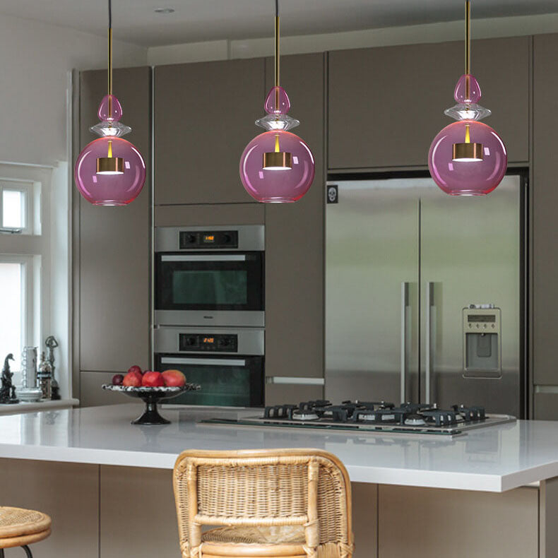 Nordic Bunter Zuckerstangen-Glas 1-Licht LED Pendelleuchte 