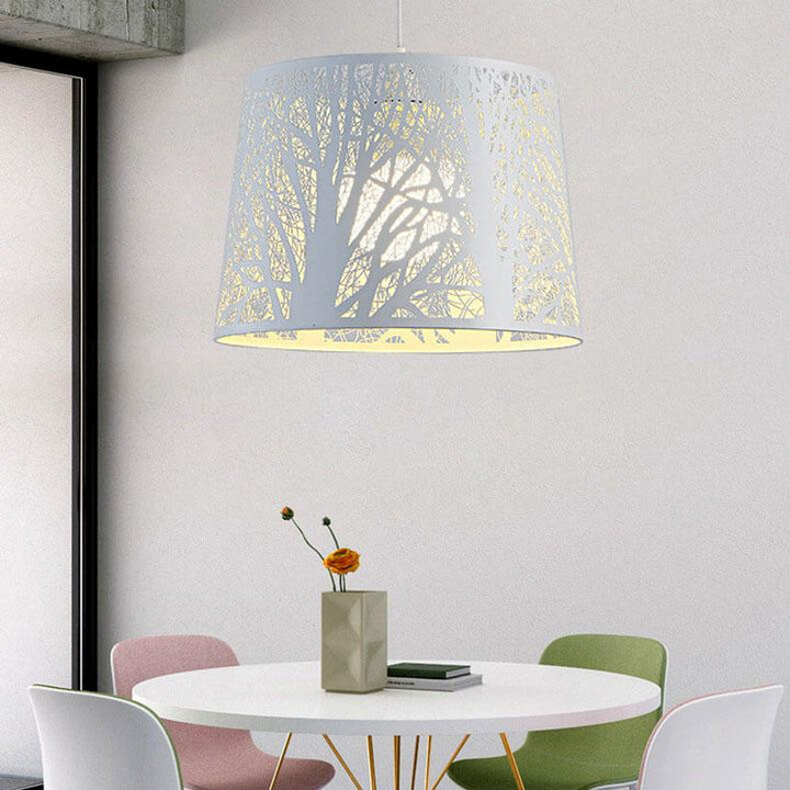 Creative Hollow Carved Cylindrical Metal 1-Light Pendant Light