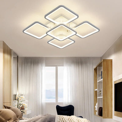 Minimalist Square Combination Acrylic LED Flush Mount Ceiling Light