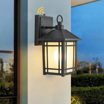 Simple Square Lantern Outdoor Waterproof 1-Light Wall Sconce Lamp