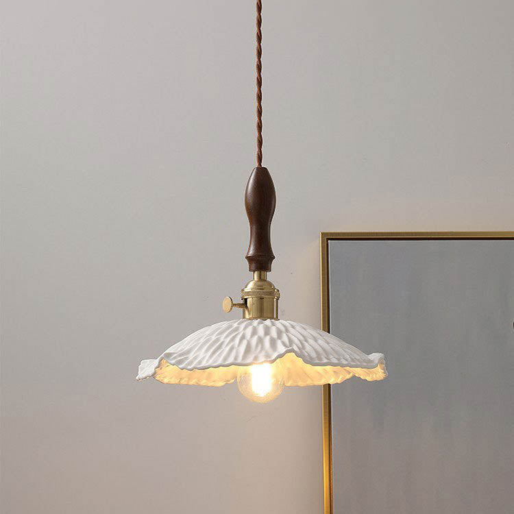 Vintage Ceramic Petal 1-Light Pendant Light