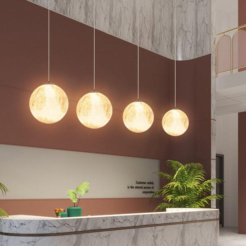 Creative Moon Mars Resin Orb 1-Light Pendant Light