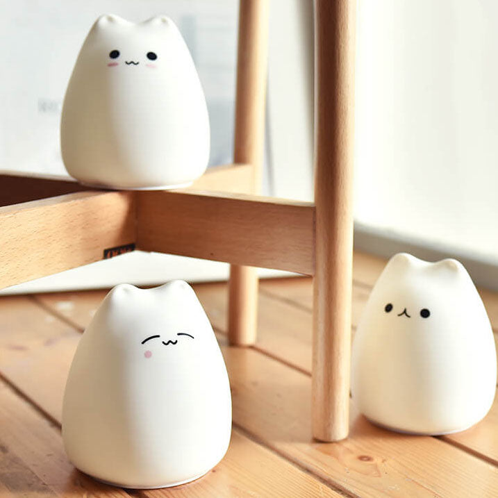 Lampe de Table LED en Silicone USB Veilleuse Chat 