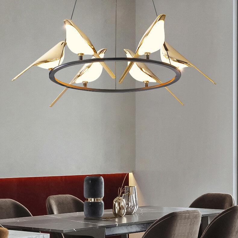 Nordic Creative Bird Shaped Acrylic LED 1/3/6 Light Chandelier