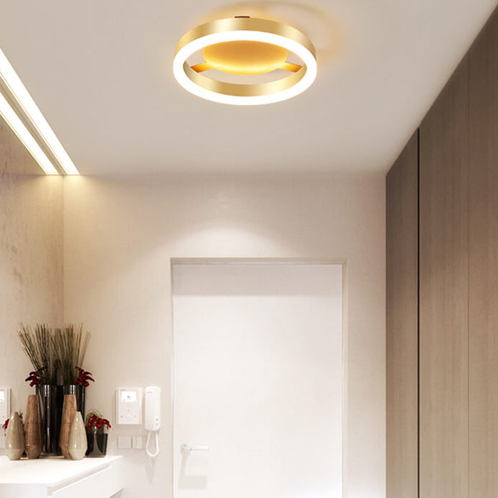 Modern Creative Square Round LED Semi-Flush Mount Ceiling Light