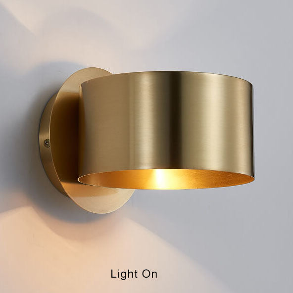 Modern 1-Light Drum Shaped Wall Sconce Lamp