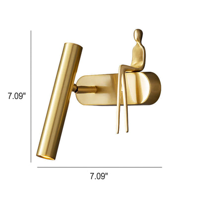 Nordic Simple Golden Man Decorative Slim Design LED Wall Sconce Lamp