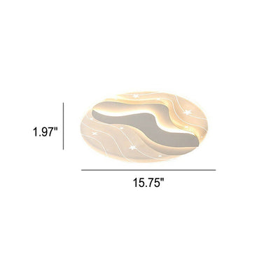 Moderne, minimalistische, runde LED-Deckenleuchte mit Sternenhimmel-Effekt
