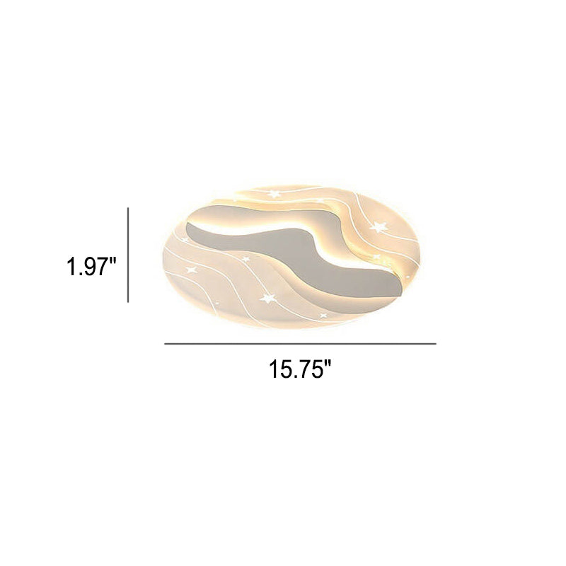 Moderne, minimalistische, runde LED-Deckenleuchte mit Sternenhimmel-Effekt