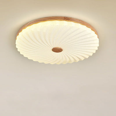 Chinese Log Simple Round LED Flush Mount Light