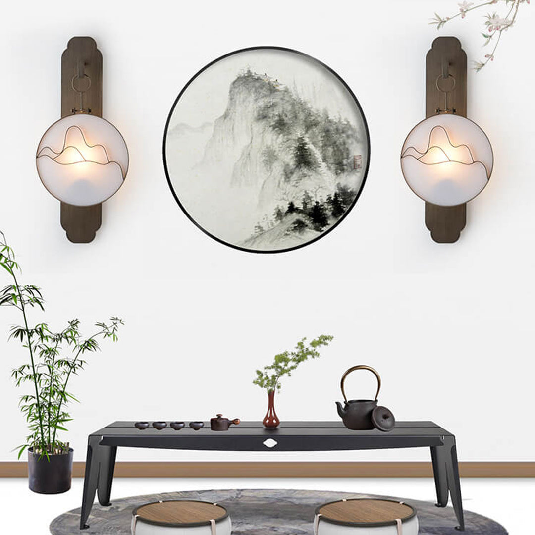 Applique murale moderne en acrylique chinois avec base en fer et 1 lumière 