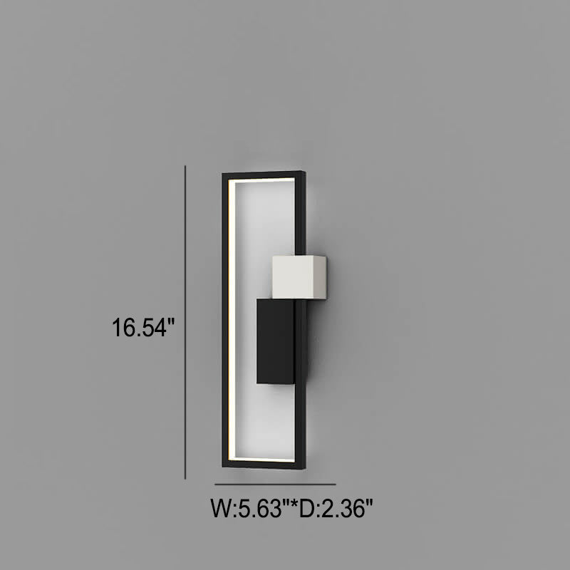 Minimalistischer kreativer quadratischer Rahmen aus Eisen und Silikon LED Wandleuchte 