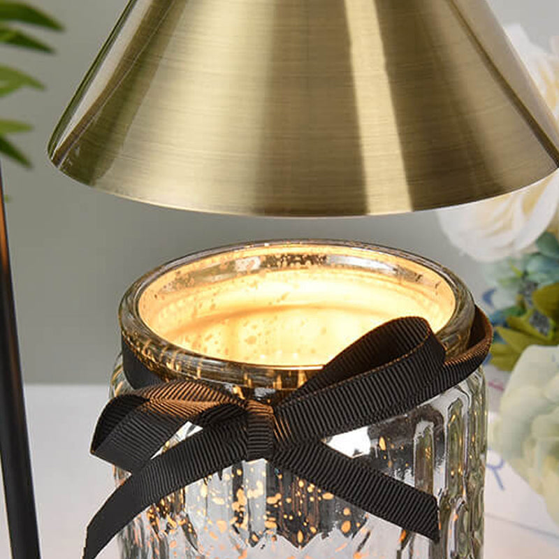 European Luxury Metal Cone Shade 1-Light Melting Wax Table Lamp