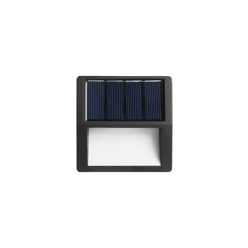 Modern Minimalist Round Square LED Outdoor Solar Waterproof Patio Step Light For Outdoor Patio