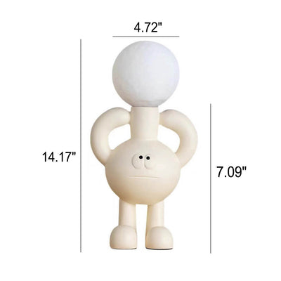 Creative Cartoon Moon Robot Resin 1-Light Table Lamp
