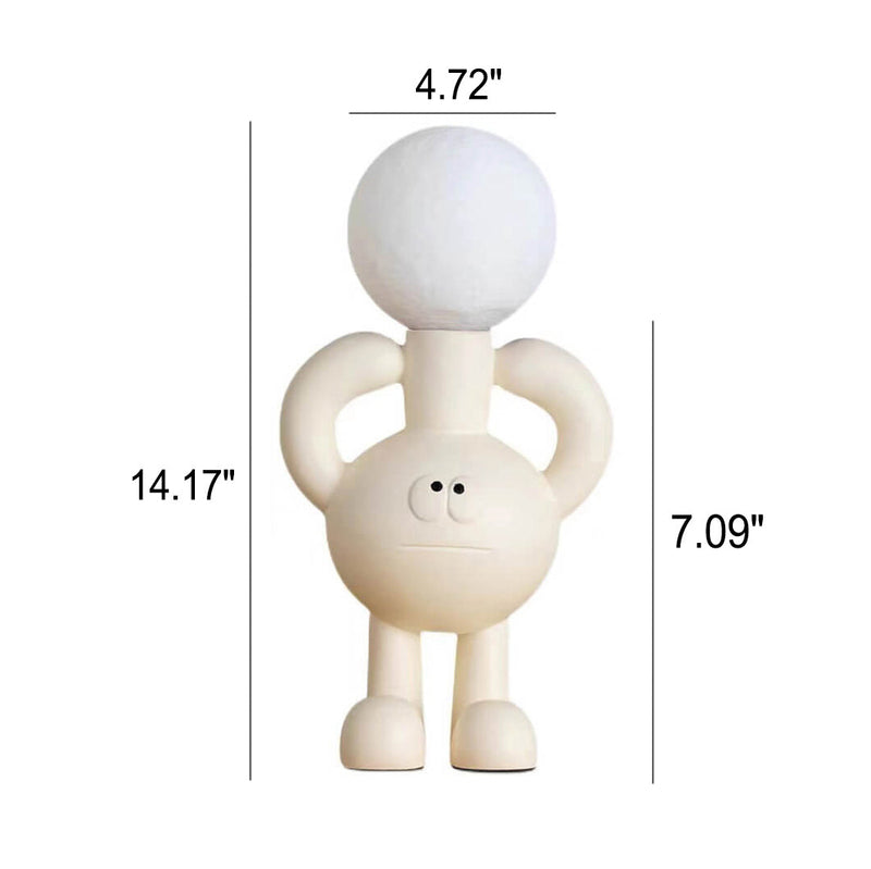 Creative Cartoon Moon Robot Resin 1-Light Table Lamp