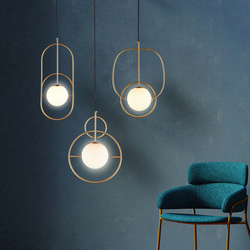 Nordic Creative Circle Ball Glass 1-Light LED Pendant Light