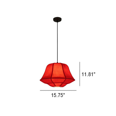 Moderne chinesische Eisen-Schaffell-Oval-Laterne 1-Licht-Pendelleuchte 