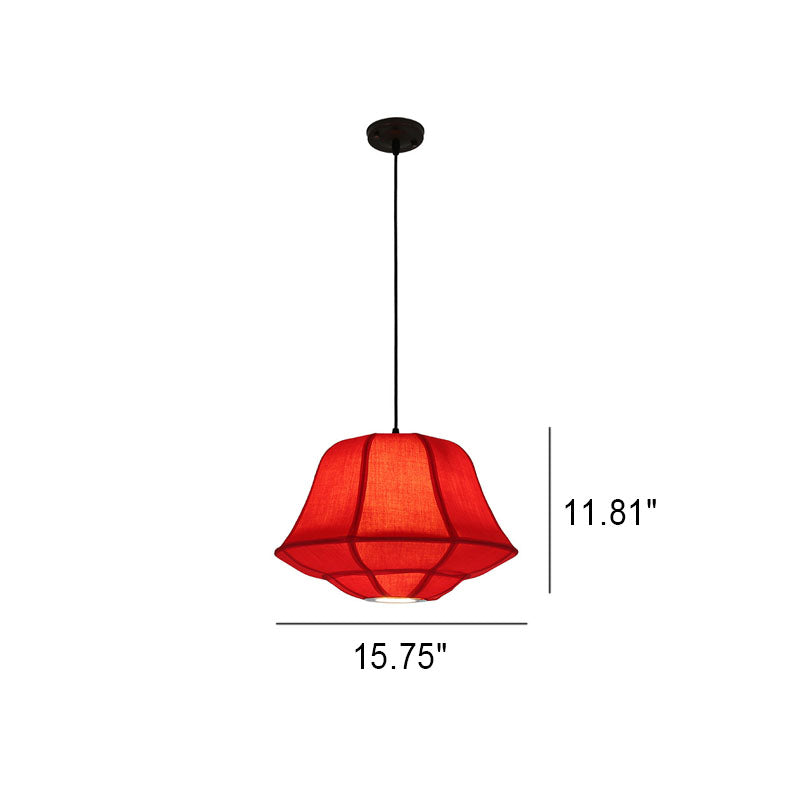 Moderne chinesische Eisen-Schaffell-Oval-Laterne 1-Licht-Pendelleuchte 