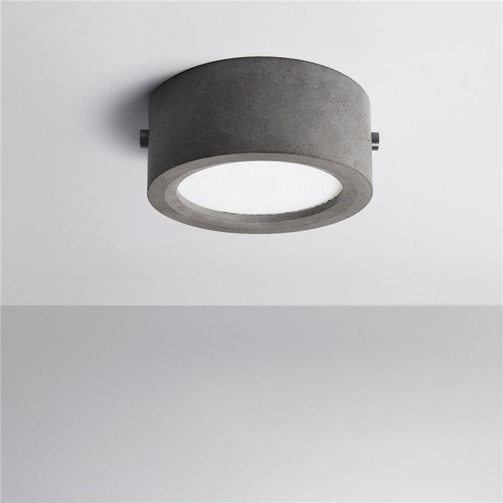 Modern Minimalist Round Cement LED Flush Mount Ceiling Light