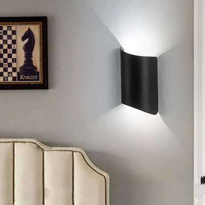 Modern Minimalist Rolled Edge Column LED Wall Sconce Lamp