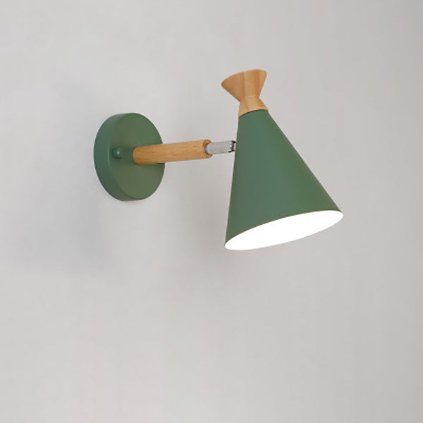 Nordic Creative Bell Shade Wood 1-Light Wall Sconce Lamp