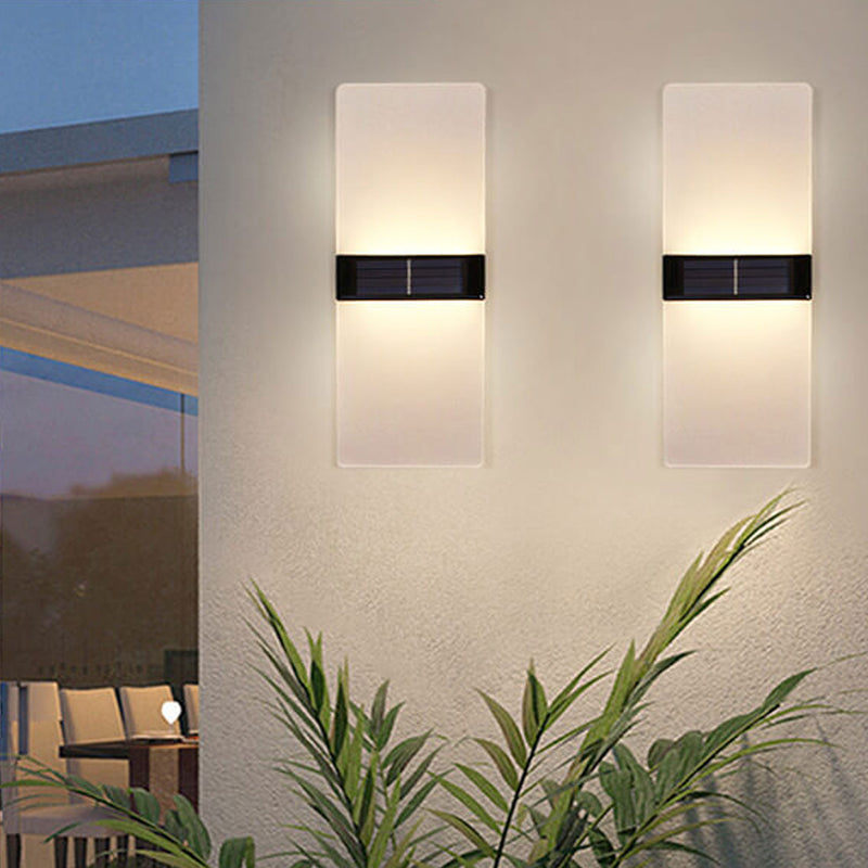 Courtyard Waterproof Acrylic LED Solar Wall Sconce Lamp Outdoor Light