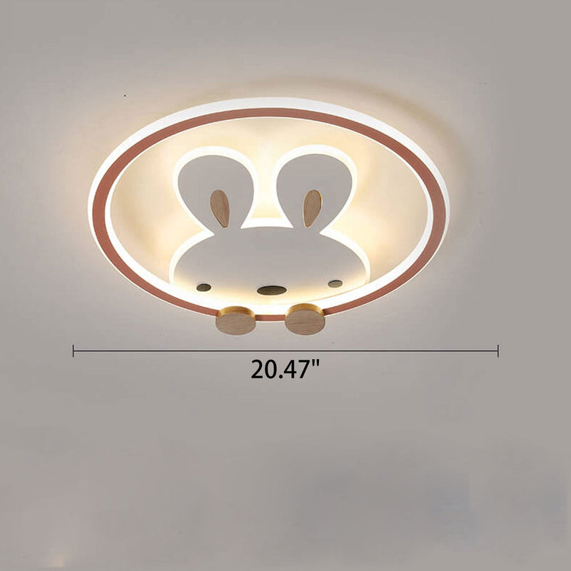 Childlike Creative Cartoon Rabbit Design LED Flush Mount Light