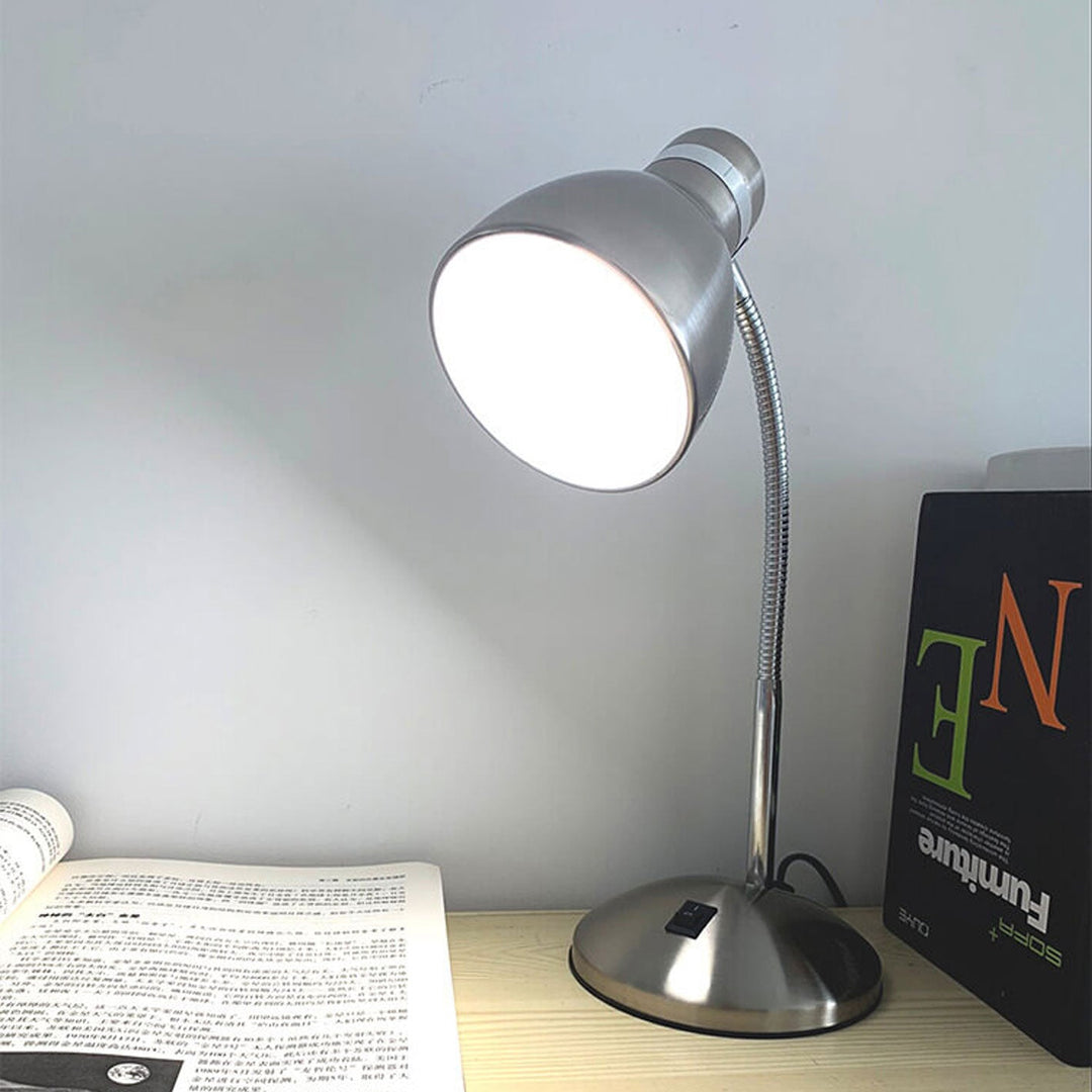 Lampe de Table Vintage Industrielle en Métal Chromé Vieilli à 1 Lumière 