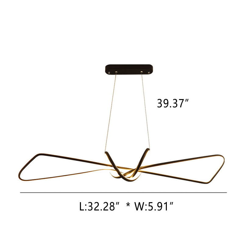 Lustre LED créatif avec design de nœud léger et luxueux 
