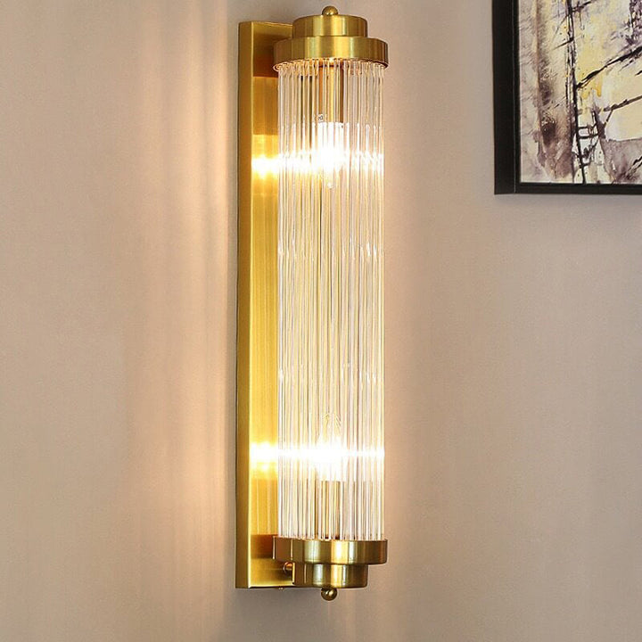 Lámpara Aplique de Pared de Lujo Moderno Cilindro de Cristal Rotación de 2 Luces 