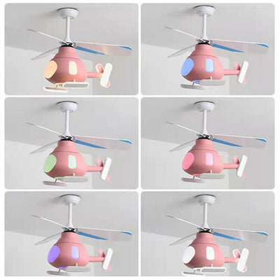 Cartoon Kreatives Flugzeugdesign LED Downrods Deckenventilatorlicht 