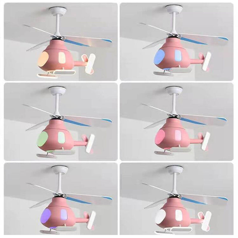 Cartoon Creative Aircraft Design LED Downrods Ceiling Fan Light