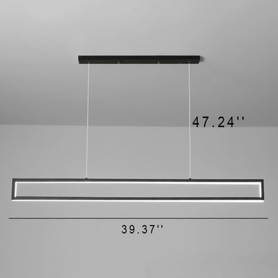 Moderner minimalistischer LED-Kronleuchter mit langem Rahmen 