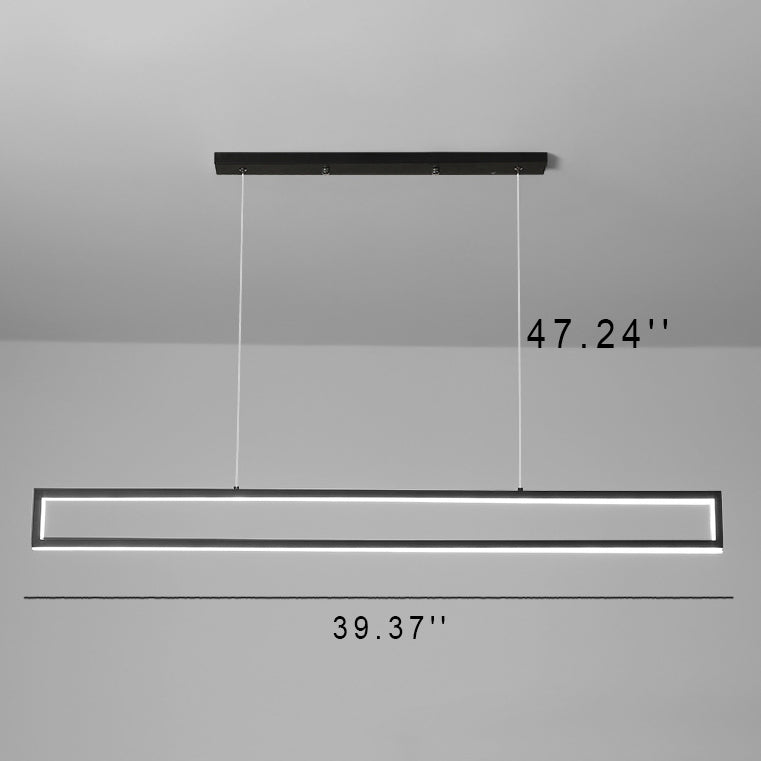 Modern Minimalist Long Frame LED Chandelier