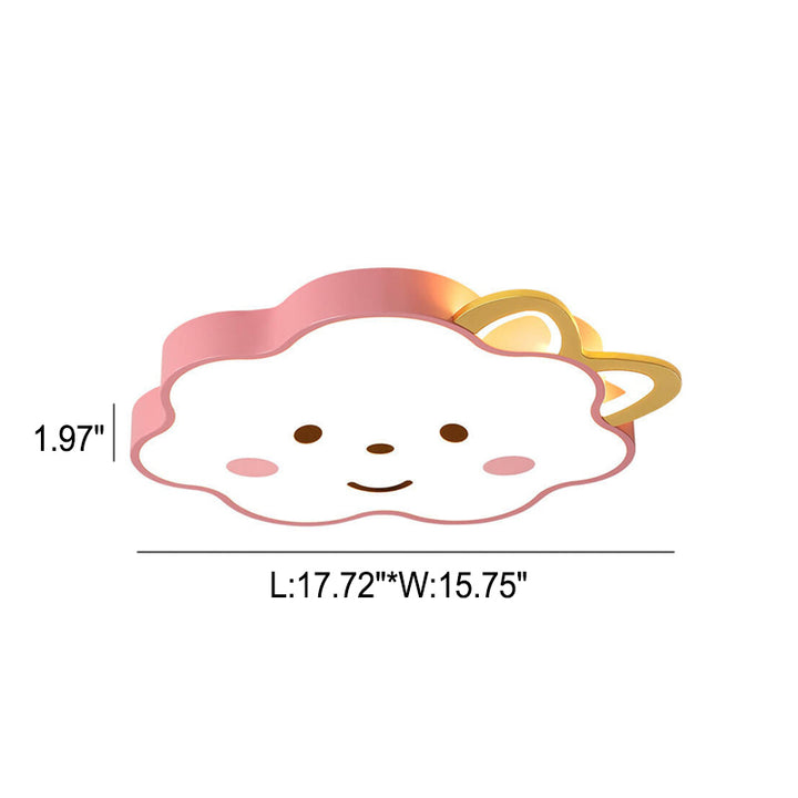 Cartoon Creative Clouds Cat Ears LED Flush Mount Ceiling Light