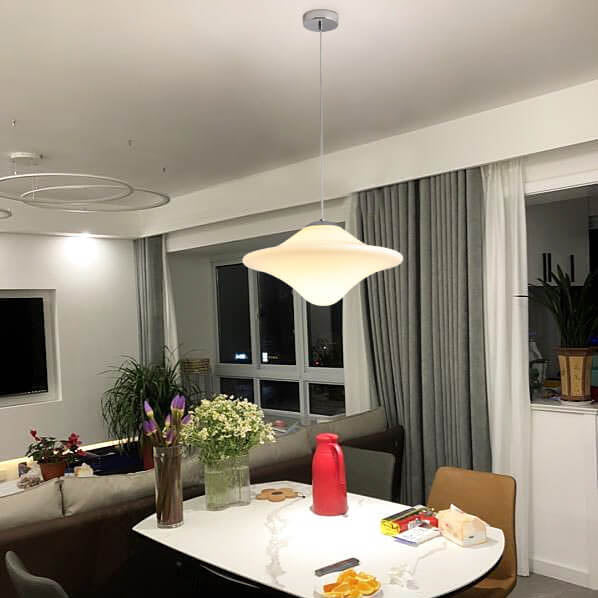 Modern Glass Flying Saucer 1-Light Pendant Light