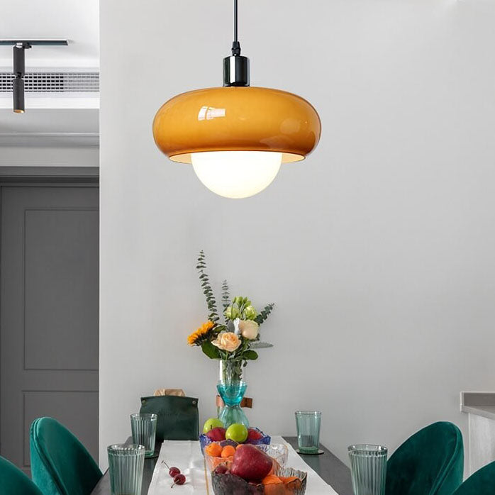 Vintage Glass 1-Light Dome Pendant Light