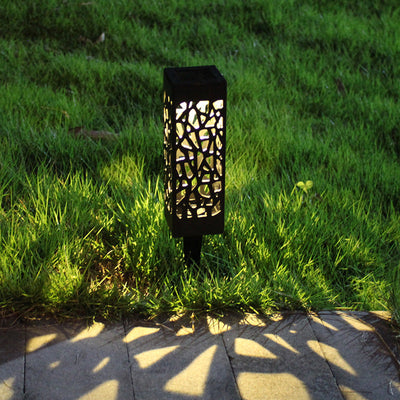 Outdoor Solar Hollow Square Column LED Patio Rasen Bodenstecker Licht 