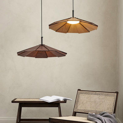 Nordic Wooden Splicing Flying Saucer 1-Light Pendant Light