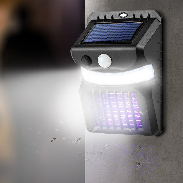 Fonction Répulsif Moustique Solaire Capteur Intelligent Humain Applique Murale de Jardin Extérieur 