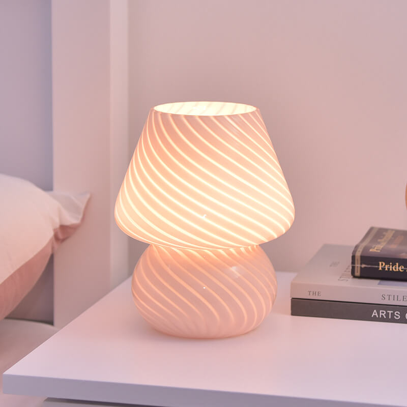 Retro Creative Glass Mushroom 1-Light LED Night Light Table Lamp