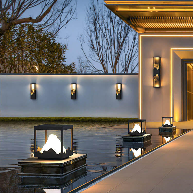 Modern Landscape Rectangular LED Waterproof Outdoor Villa Garden Wall Sconce Lamp