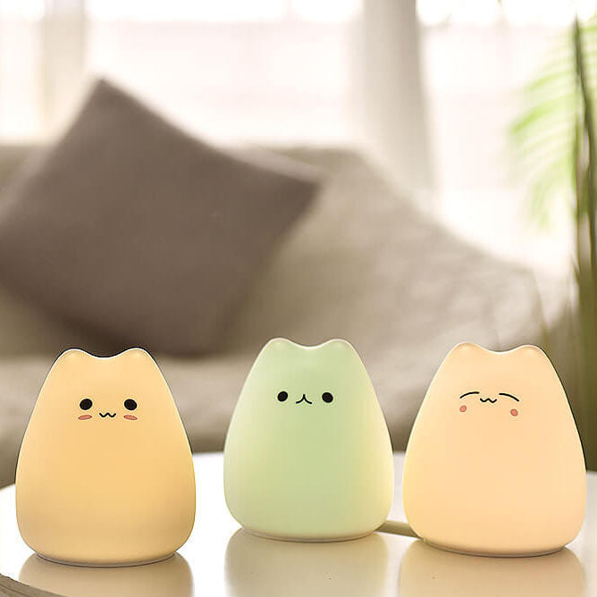 Lampe de Table LED en Silicone USB Veilleuse Chat 