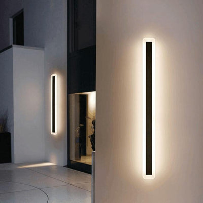 Minimalistische, längliche, stabförmige 1-Licht LED Acryl Außen wasserdichte Wandleuchte 