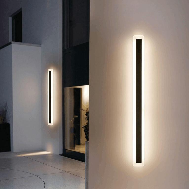 Minimalistische, längliche, stabförmige 1-Licht LED Acryl Außen wasserdichte Wandleuchte 
